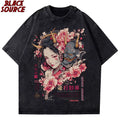 T240 Men'S Women'S Anime-Inspired Graphic T-Shirt Vibrant Dragon Floral Design Casual Summer Short Sleeve Tee Comfortable Round