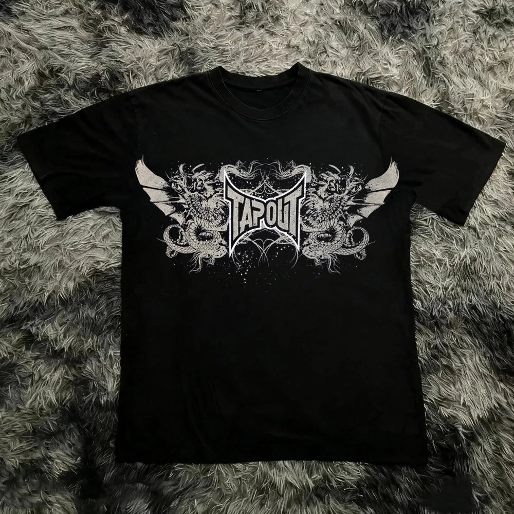 Vintage Y2K Tapout T Shirt Men Women Summer Graphic Print T-shirt USA Y2K 90s Tee Fashion Gothic Streetwear Summer Tee Tops
