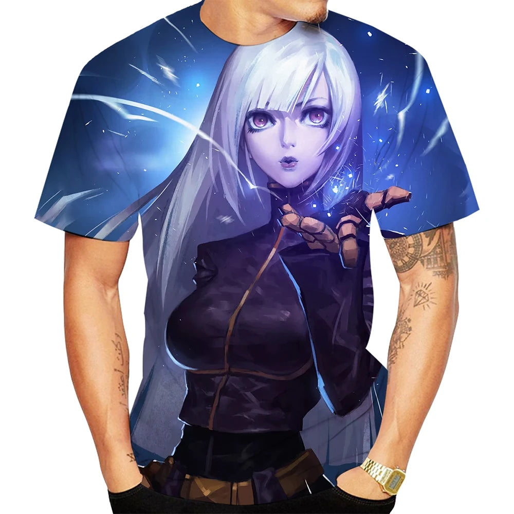 Fun fighting game creative 3D printed short sleeved T-shirt with fashionable, cool and trendy personality