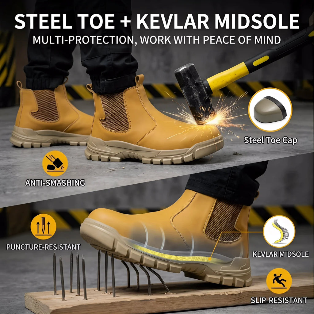 Lightweight Protection Safety Shoes Men Steel Toe Anti Smash Work Shoes Anti-puncture Indestructible Man Safety Boots Outdoor