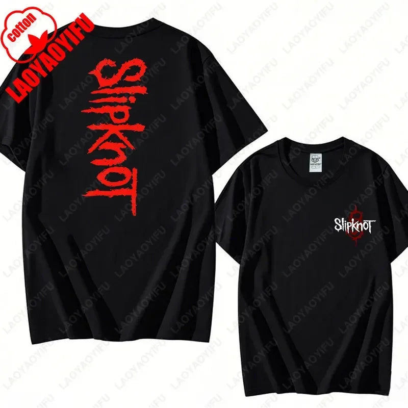 Prepare for Hell Tour Shirt Heavy Metal Cotton Tees Man Rock Band T-shirt Men's Slipknots Double Sided Print Short-sleeve Tops