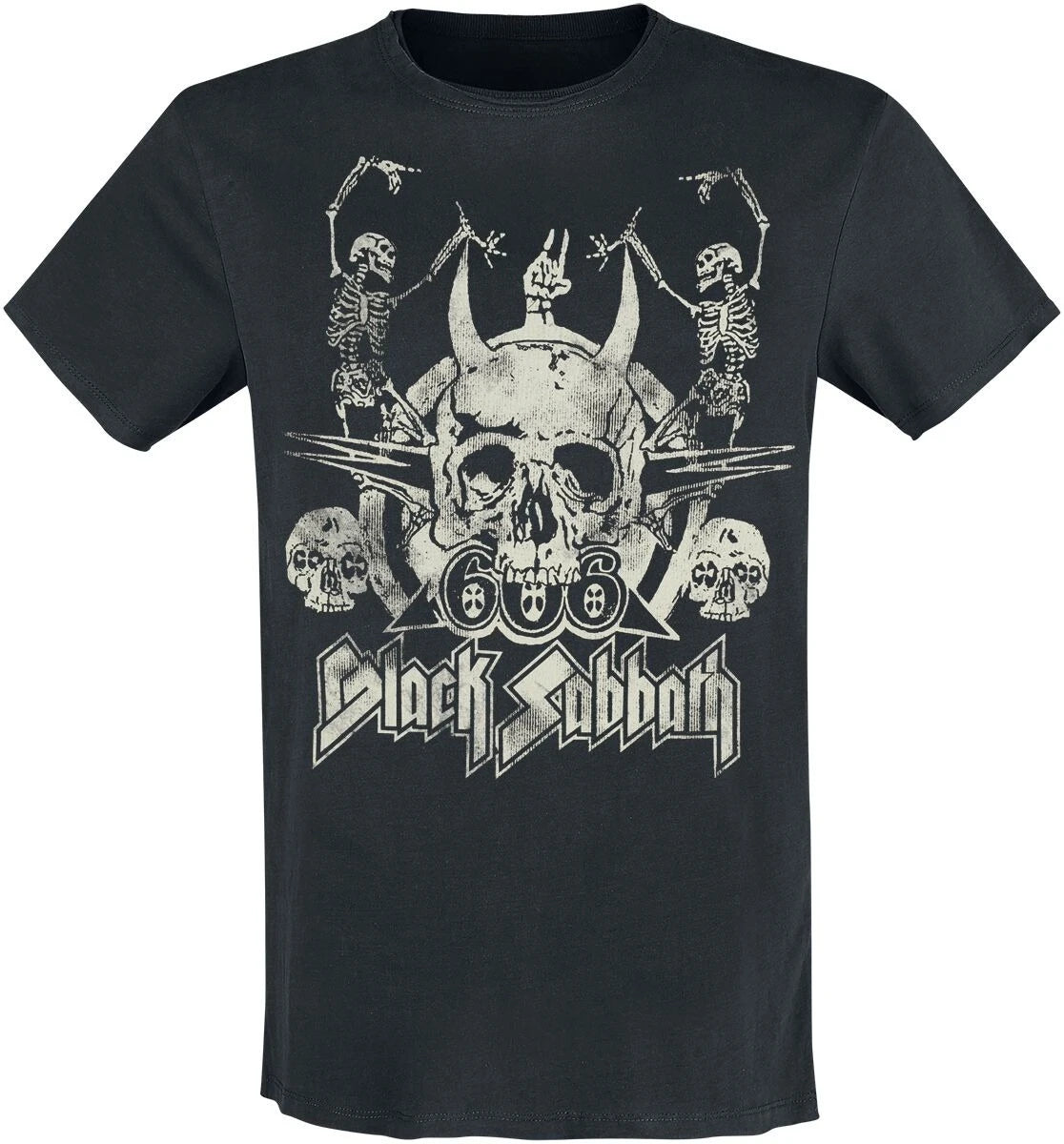 Black Sabbath Vintage Devil Print Cotton T-shirt Men Women Heavy Metal Band Unisex Short Sleeve Tee