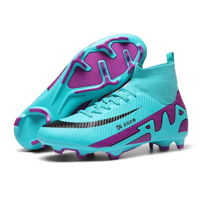Fashion Pink Soccer Shoes Men's  Professional Lightweight Sock Football Boots Outdoor Non-slip Original Football Cleats Sneakers