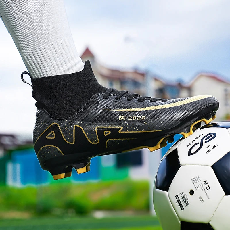 Fashion Pink Soccer Shoes Men's  Professional Lightweight Sock Football Boots Outdoor Non-slip Original Football Cleats Sneakers