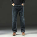 Spring and Autumn Men's Baggy Jeans Casual Straight Stretch Versatile Wide-leg Business Denim Pants Comfortable Loose Trousers