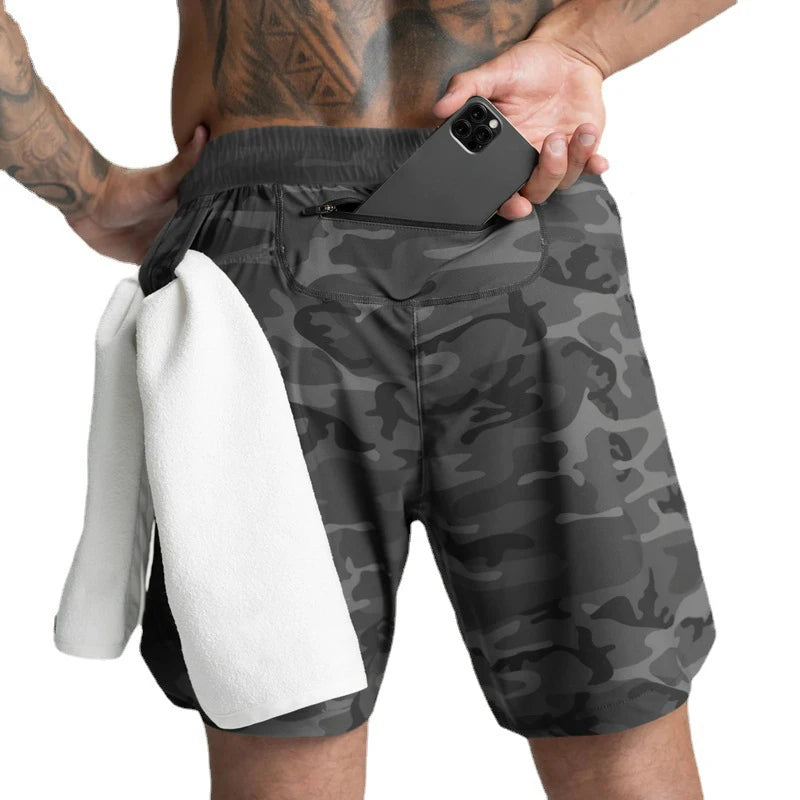Shorts Single Woven Quick Dry Shorts Solid Color Running Fitness Sports Casual American Style Five Quarter Pants For Men