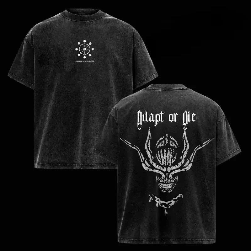 Jujutsu Kaisen Mahoraga Printed Tee Men's Clothing Retro Washed T-shirts Cotton T Shirt Harajuku 2026 Summer Tshirt