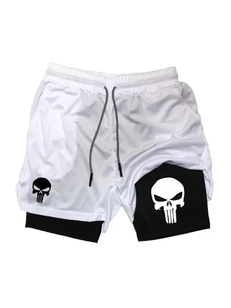 Summer Men's 2-in-1 Sports Shorts with Phone Bag, Quick Drying Fitness Running Shorts