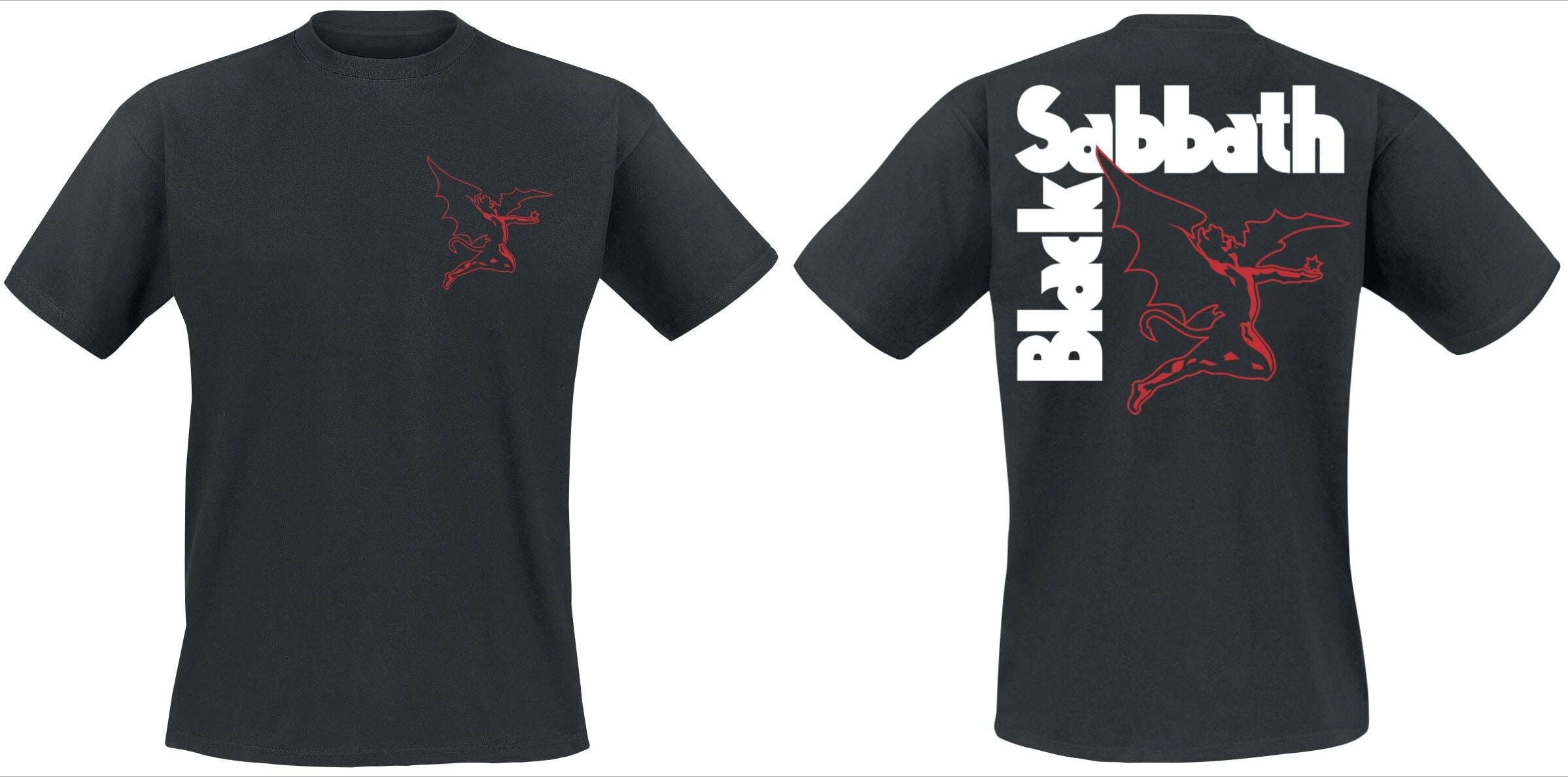 Black Sabbath Vintage Devil Print Cotton T-shirt Men Women Heavy Metal Band Unisex Short Sleeve Tee