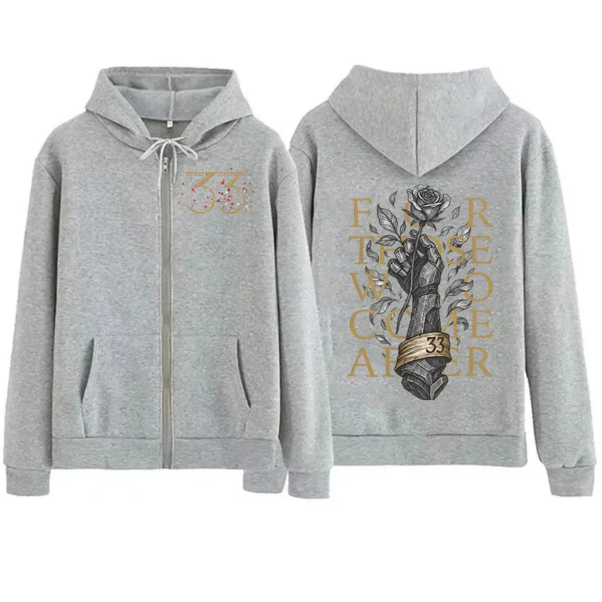 For Those Who Come After Zip Up Hoodie Clair Obscur Expedition 33 Game Fans Men Women Sweatshirt Vintage Oversized Coats Hoodies