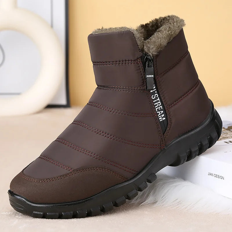 Winter Men Ankle Snow Boots Waterproof Non Slip Shoes for Men Casual Keep Warm Plush Plus Size Couple Footwear Chaussure Homme