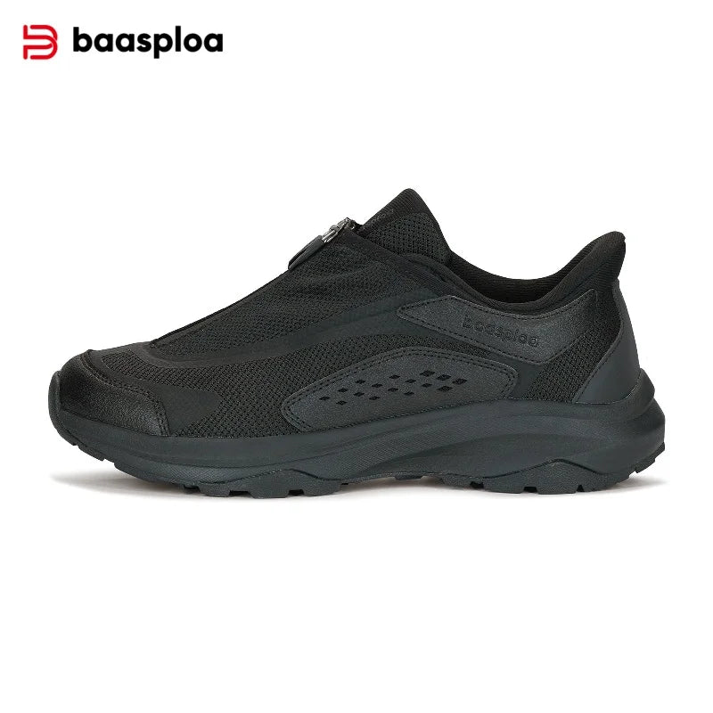 Baasploa Men New Hiking Shoes Outdoor Waterproof Wear Resistant Non Slip Sneakers Male Casual Lightweight Lace-Up Walking Shoes