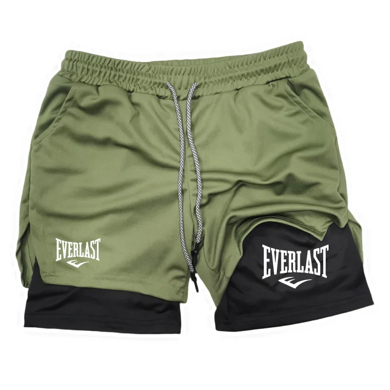Men Running Shorts 2 in 1 Double-deck Sport Shorts Sportswear Gym Fitness Short Pants Training Jogging Bottom Men's Clothing