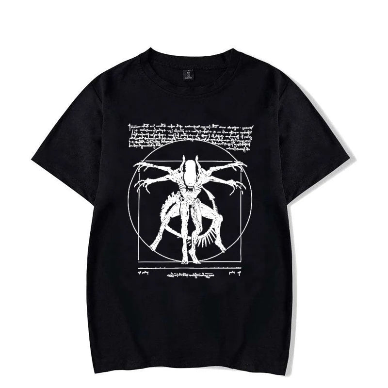 Alien Men's T-Shirt - Gamer T-Shirt Da Vinci Print Women Tops Fashion Tshirt