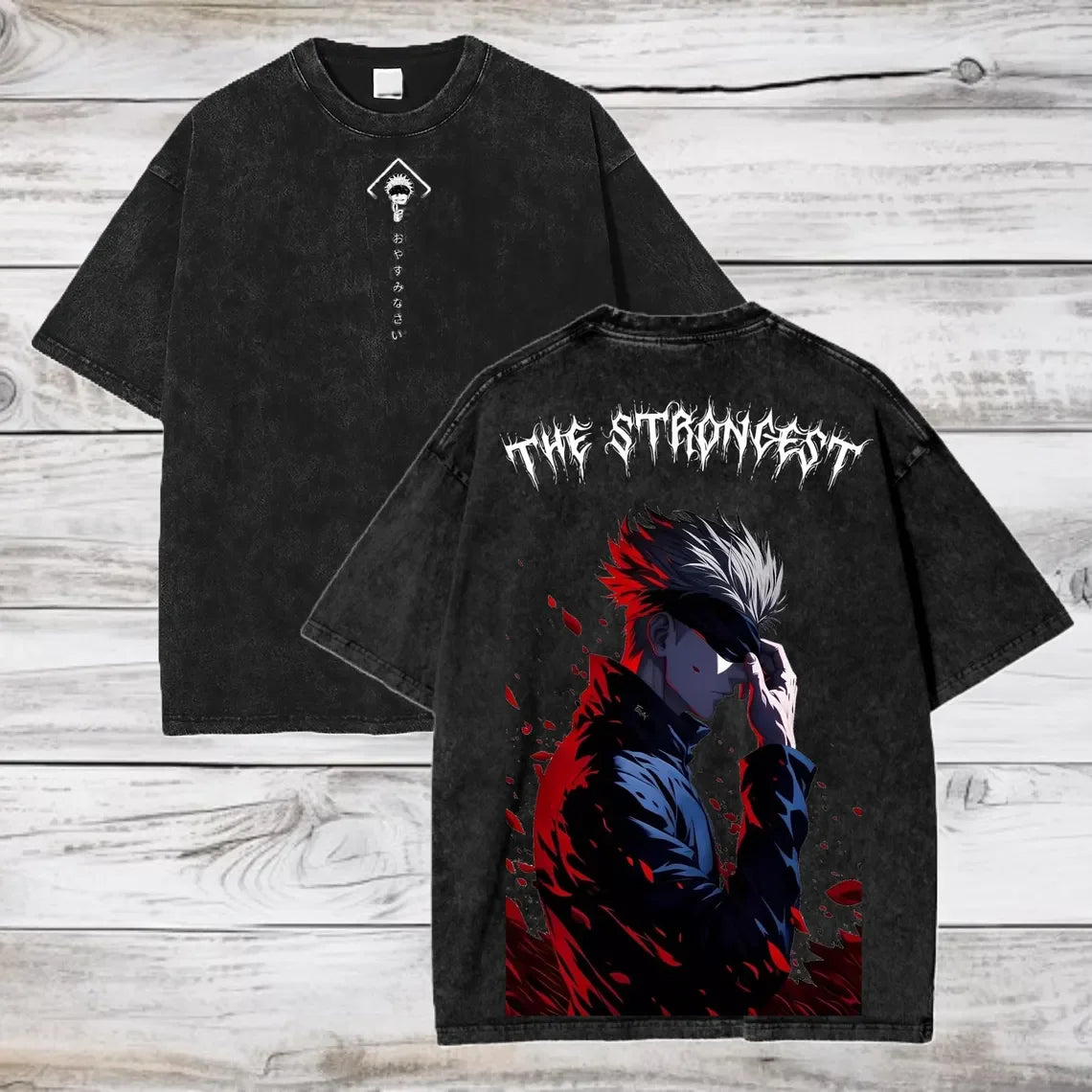 Gojo Satoru Jujutsu Kaisen T Shirt Men Women Tshirt Washed Cotton T-shirt Clothing Summer Short Sleeve Oversized Tees Streetwear