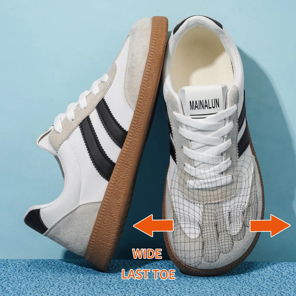 Men's Wide Width Sneakers - Large Size PU Upper & PVC Sole Low-Top Shoes Suitable for Indoor/Outdoor, Work, Travel,, Ca