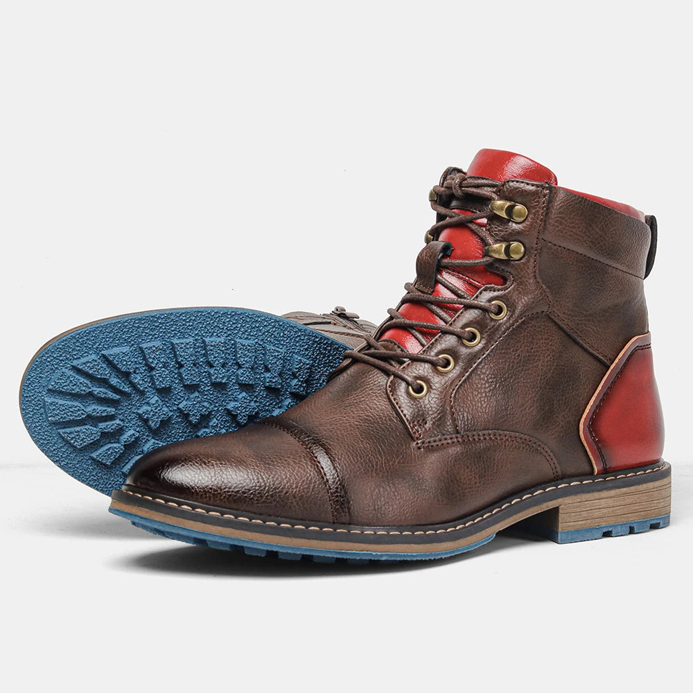 Size 7~13 Retro Men Boots 2023 Fashion Comfortable  Spring Leather Boots