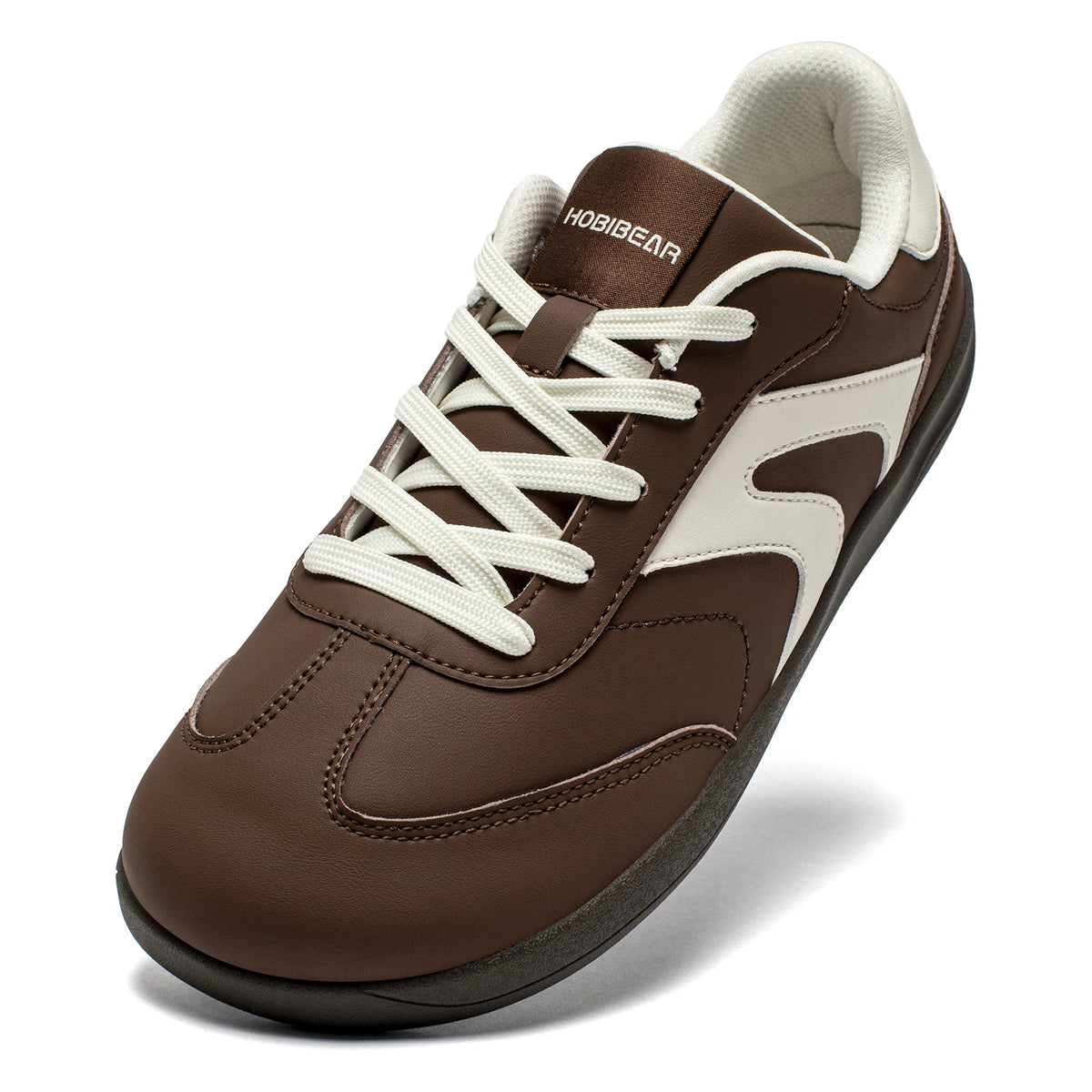 HOBIBEAR Wide Toe Shoes Unisex Artificial Leather Barefoot Sneakers Casual Retro Zero Drop Shoes for Women Men